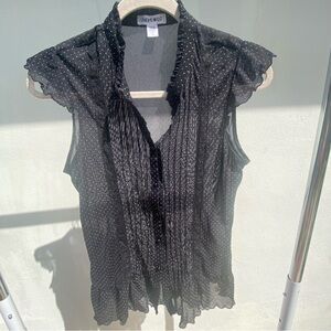 Y2K Limited Too Black & White Polkadot Coquette Top Size Medium